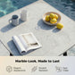 RADIATA Aluminum Bar Height Patio Table, Scratch-Resistant Marble-Look Tabletop with Umbrella Hole, High Top Outdoor Table (200 lb Capacity)