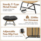 RADIATA 2Pcs Footrest Stool for Egg Chair Outdoor, Boho Portable Comfy Ottoman with Thick Cotton Cushion Padded Sofa Stool with Metal Frame for Lazy Chair, Living Room & Bedroom,Gray