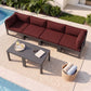 RADIATA 6pcs Outdoor Aluminum Furniture Set with 29" Seats, Oversized Modular Conversation Set Sectional Sofa, 500 lb Capacity,4" Cushions, 2 Corner&2 Armless Chairs&2 Tables