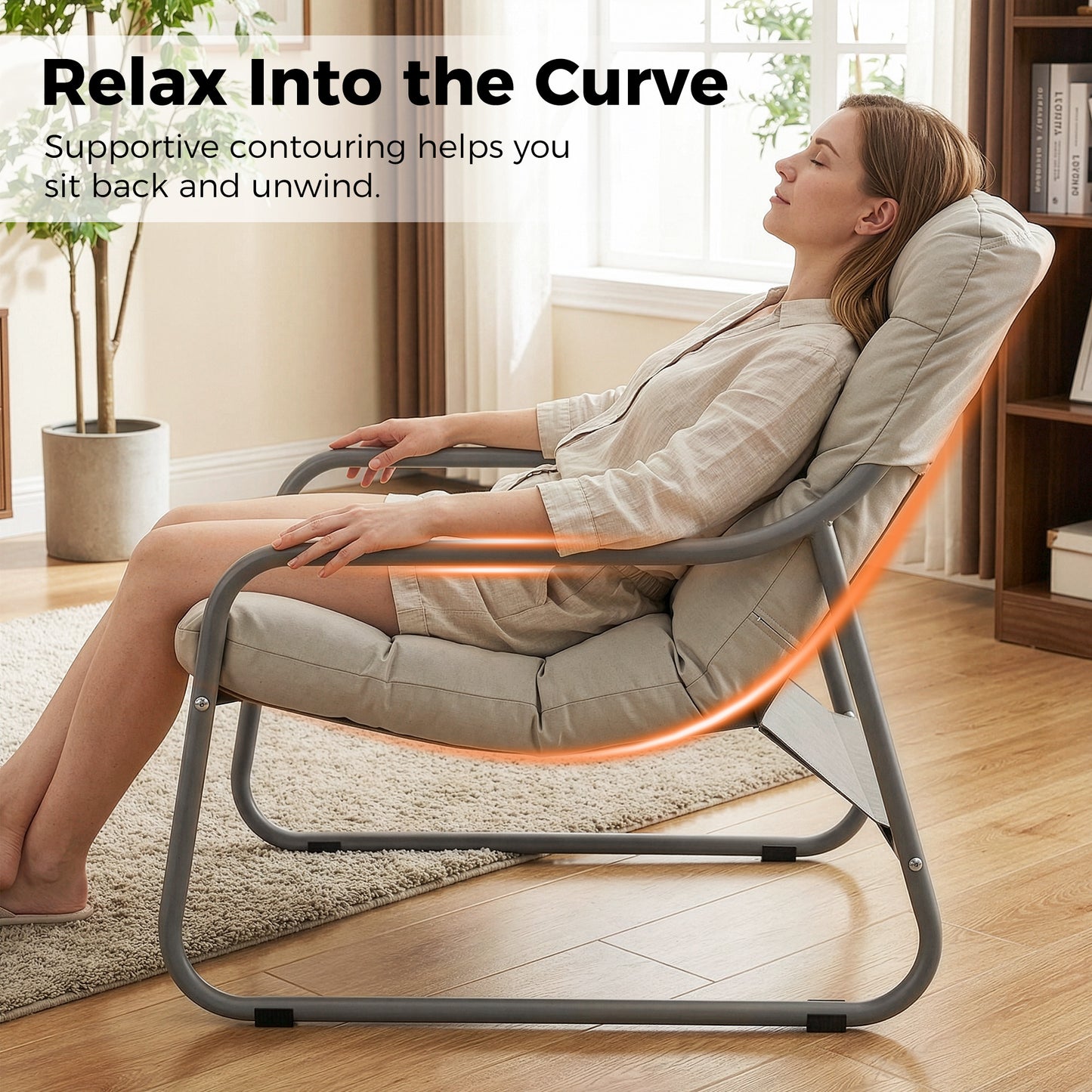 RADIATA Patio Lounge Chair with Armrests & Patio Chair and Ottoman, Oversized Papasan Chair, Heavy Duty 400lbs, Outdoor Chair with Foot Rest, 2PCS,Beige