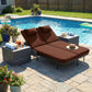 RADIATA 51.2" 2-Person Outdoor Double Chaise Lounge Outdoor Daybed With Independent 5-Position Backrests, 4.1" Cushions, 800 lb Capacity, Patio Chaise Lounge Chair,Dark Gray