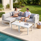 RADIATA 6pcs Outdoor Aluminum Furniture Set with 29" Seats, Oversized Modular Conversation Set Sectional Sofa, 500 lb Capacity,4" Cushions, 2 Corner&2 Armless Chairs&2 Tables
