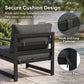 RADIATA 4pcs Outdoor Oversized Aluminum Furniture Set with 29" Seats, Modular Conversation Set Sectional Sofa set with 500 lb Capacity,4" Cushions, 2 Corner & 2 Armless Chairs, Gray&Dark Gray