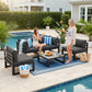 RADIATA 4pcs Outdoor Oversized Aluminum Furniture Set with 29" Seats, Modular Conversation Set Sectional Sofa set with 500 lb Capacity,4" Cushions, 2 Corner & 2 Armless Chairs, Gray&Dark Gray