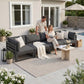 RADIATA 4pcs Outdoor Oversized Aluminum Furniture Set with 29" Seats, Modular Conversation Set Sectional Sofa set with 500 lb Capacity,4" Cushions, 2 Corner & 2 Armless Chairs, Gray&Dark Gray