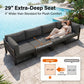RADIATA 4pcs Outdoor Oversized Aluminum Furniture Set with 29" Seats, Modular Conversation Set Sectional Sofa set with 500 lb Capacity,4" Cushions, 2 Corner & 2 Armless Chairs, Gray&Dark Gray