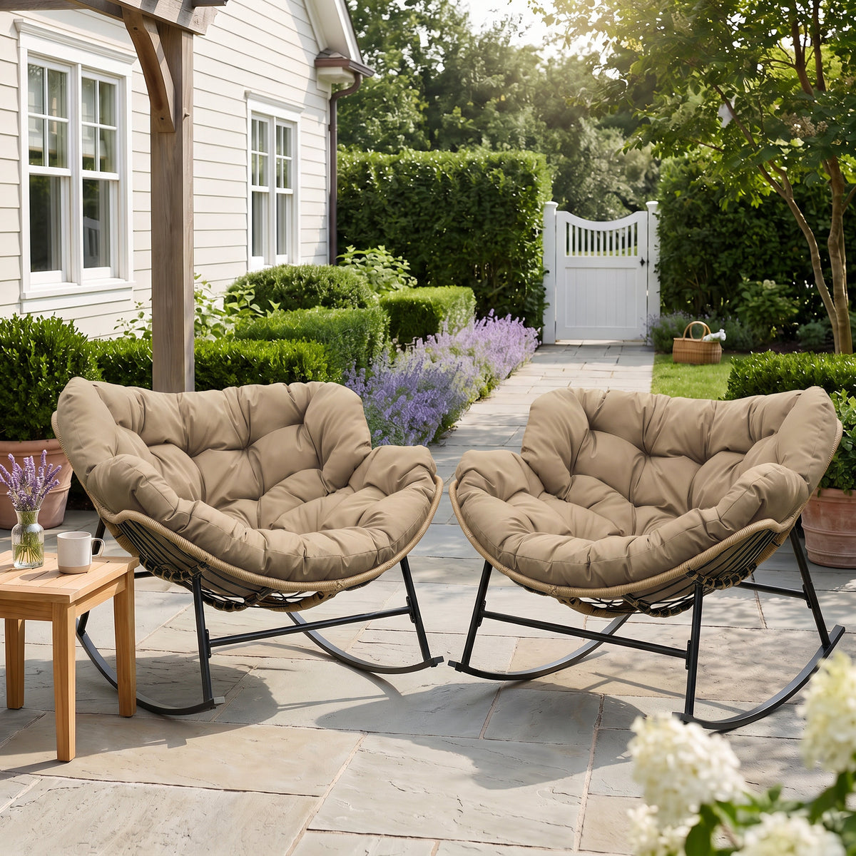 RADIATA Outdoor Indoor Papasan Rocking Chair Oversized Wicker Royal Rocking Chair