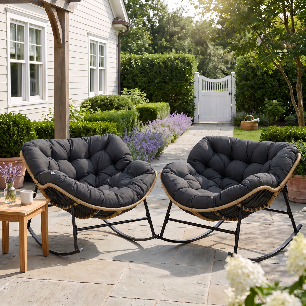 RADIATA Outdoor Indoor Papasan Rocking Chair Oversized Wicker Royal Rocking Chair