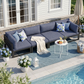 RADIATA 4pcs Outdoor Oversized Aluminum Furniture Set with 29" Seats, Modular Conversation Set Sectional Sofa set with 500 lb Capacity,4" Cushions, 2 Corner & 2 Armless Chairs, Gray&Dark Gray