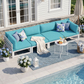 RADIATA 4pcs Outdoor Oversized Aluminum Furniture Set with 29" Seats, Modular Conversation Set Sectional Sofa set with 500 lb Capacity,4" Cushions, 2 Corner & 2 Armless Chairs, Gray&Dark Gray