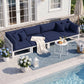 RADIATA 4pcs Outdoor Oversized Aluminum Furniture Set with 29" Seats, Modular Conversation Set Sectional Sofa set with 500 lb Capacity,4" Cushions, 2 Corner & 2 Armless Chairs, Gray&Dark Gray