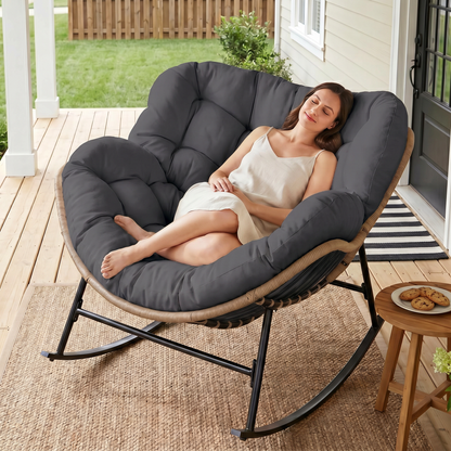 RADIATA Outdoor Indoor Papasan Rocking Chair Oversized Wicker Royal Rocking Chair