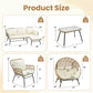RADIATA Outdoor BOHO Natural Wicker Patio Furniture Set with Beige Cushions