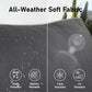 RADIATA 7-Piece Patio Furniture Set with Fire Pit Table, Outdoor Sectional with Fire Pit Table, Patio Couch Set with Fire Pit Table, Patio Furniture Set Outdoor Sectionals,Gray/Dark Gray