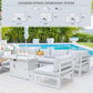 RADIATA Aluminum Outdoor Furniture with Fire Pit Patio Sofa Conversation Set White 6 Seating