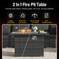 RADIATA 7-Piece Patio Furniture Set with Fire Pit Table, Outdoor Sectional with Fire Pit Table, Patio Couch Set with Fire Pit Table, Patio Furniture Set Outdoor Sectionals,Gray/Dark Gray