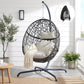 RADIATA Hanging Egg Chair with Stand, Outdoor Indoor Wicker Swing Chair, 350Lbs Nest Chair with Cushions, All-Weather Patio Hammock Seat for Porch Balcony Garden