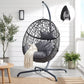 RADIATA Hanging Egg Chair with Stand, Outdoor Indoor Wicker Swing Chair, 350Lbs Nest Chair with Cushions, All-Weather Patio Hammock Seat for Porch Balcony Garden