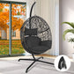 RADIATA Swing Egg Chair Bird Nest Cage Chair with Stand Thicken Gray UV-Resistant Cushion Indoor Outdoor Premium Rattan Wovend Sturdy Metal Frame 275lbs Capacity for Bedroom Living Room
