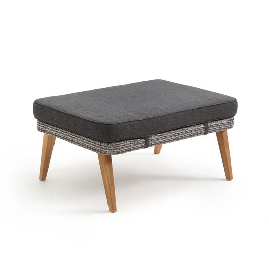 Gray Outdoor Wicher Chair, Ottoman