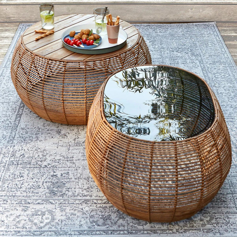 Resin & Glass Oval Coffee Table