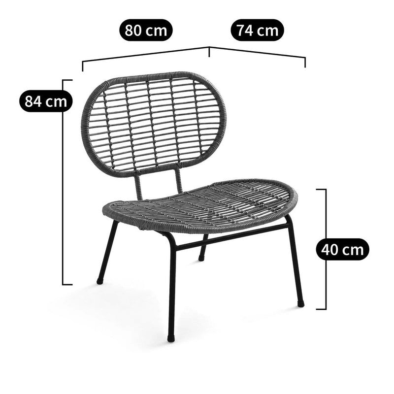 Metal and Resin Garden Armless Chair