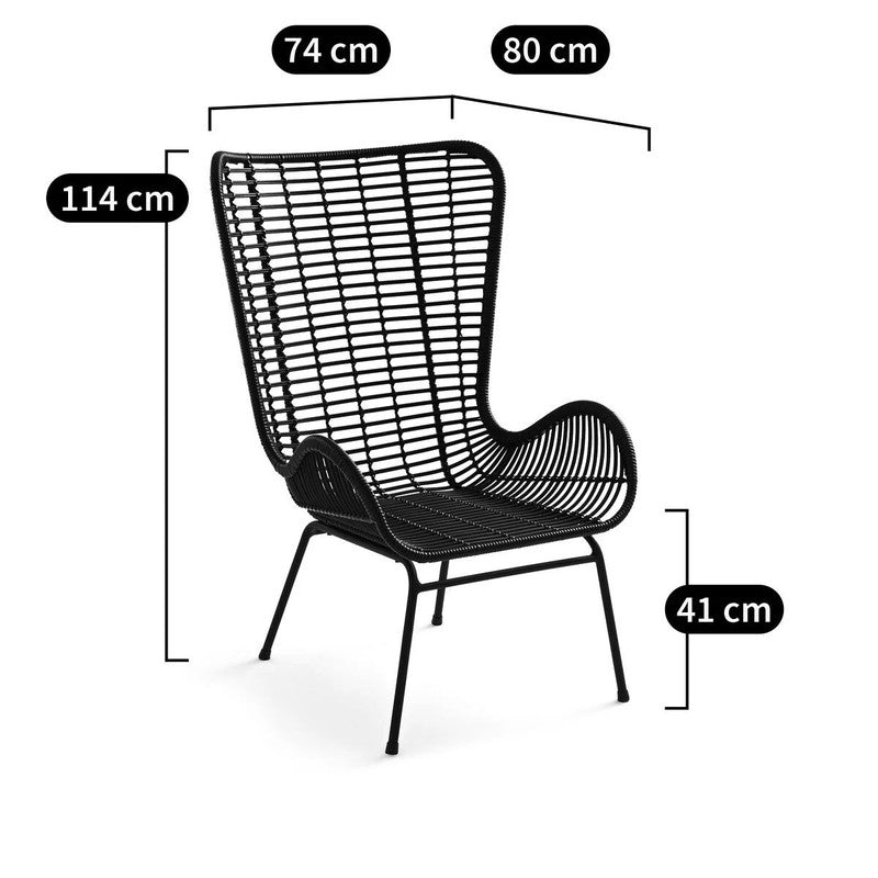 Black Woven Resin Chair