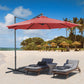 118.08'' Cantilever Umbrella with Cross Base for Garden Deck Pool Backyard
