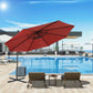 118.08'' Cantilever Umbrella with Cross Base for Garden Deck Pool Backyard